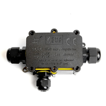 Соединитель-коннектор для проводов LD533, 3-контактный, с пружинным контактом, водонепроницаемый, черный - фото