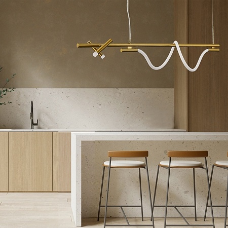 Светильник подвесной ST-Luce Латунь/Латунь LED 2+1*3+11W 4000K SL6118.303.03 - фото