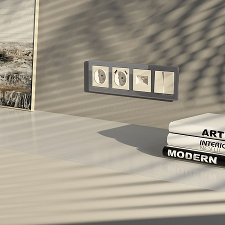 Выключатель двухклавишный (айвори матовый) W1120062 - фото