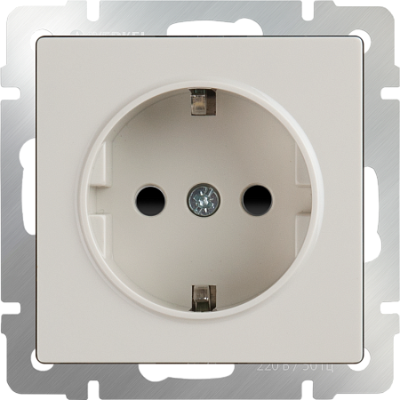 Розетка с заземлением и шторками слоновая кость WL03-SKGS-01-IP44-ivory - фото