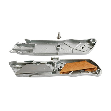 Нож строительно-монтажный с трапециевидным лезвием, 19 мм, 2 лезвия в рукоятке, GS, KMU-13-T - фото