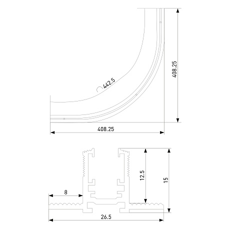 Mini Magnetic Шинопровод под ГКЛ 12,5 мм черный Ø600 85219/00 Elektrostandard - фото