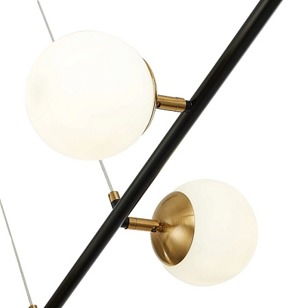 Светильник подвесной Черный, Латунь/Белый E27 6*60W SLE220403-06 - фото