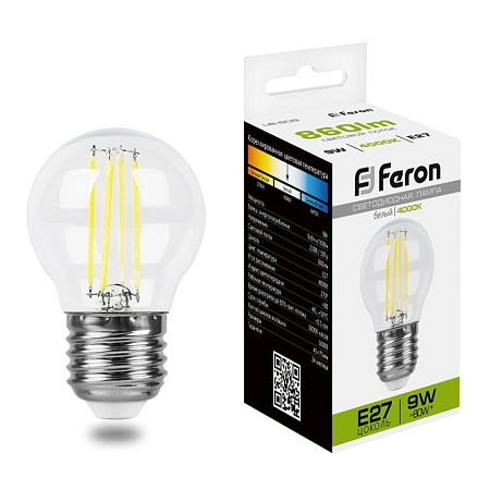 Лампа светодиодная Feron LB-509 Шарик E27 9W 230V 4000K - фото