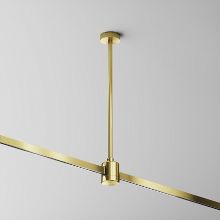 Крепление потолочное Medium 300мм с прямым коннектором питания Flarity латунь - фото
