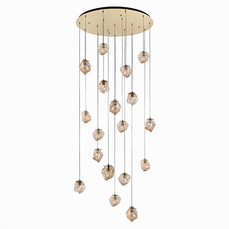 Светильник подвесной ST-Luce Латунь/Янтарный E14 18*40W SL1175.303.18 - фото