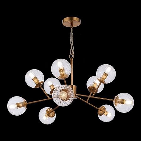 Светильник подвесной Латунь/Прозрачный E14 10*40W SLE220803-10 - фото