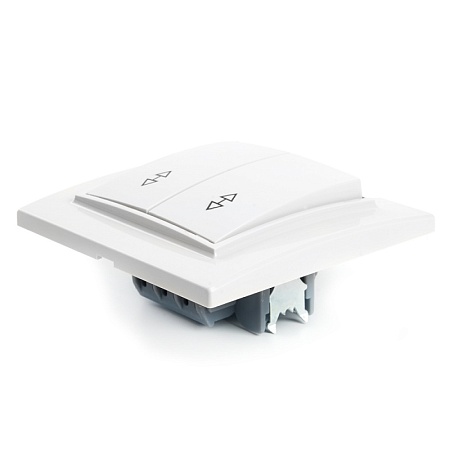 Переключатель 2-клавишный STEKKER  PSW10-9005-01, 250В, 10А, серия Эрна, белый - фото