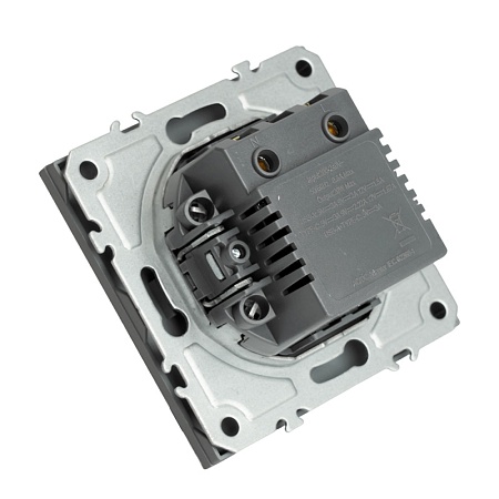 Розетка 2-местная USB + Type C (механизм), STEKKER, 250В, 20W, серия Эмили, RST10-5115-10, платиново-серый, soft touch - фото