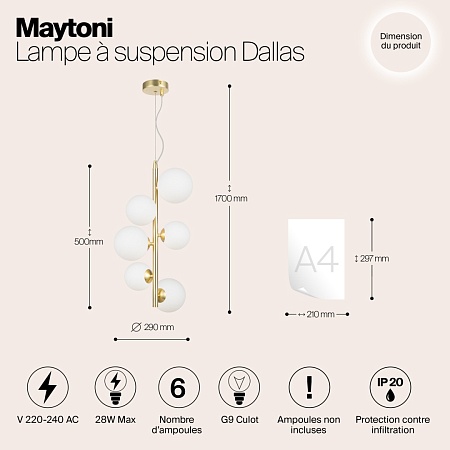 Подвесной светильник Maytoni Dallas MOD545PL-06BS - фото