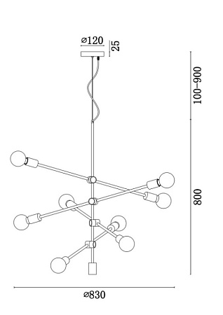 Подвесной светильник Freya Octavia FR5043PL-08BS - фото