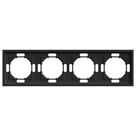 Рамка STEKKER, PFR00-5004-05 4-местная, серия Эмили, черный уголь, soft touch - фото