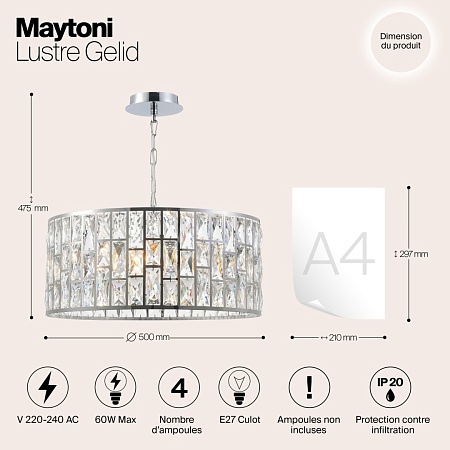 Люстра Maytoni Gelid MOD184-PL-04-CH - фото