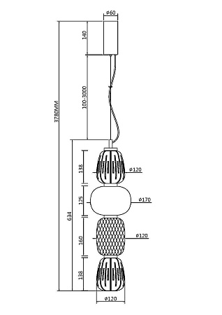 Подвесной светильник Maytoni Pattern MOD267PL-L32G3K - фото