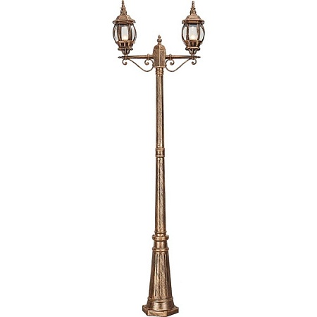 Светильник садово-парковый Feron 8114/PL8114 столб 2*100W E27 230V, черное золото - фото