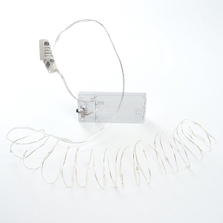 Светодиодная гирлянда Feron CL570 линейная Роса, мультиколор, 2м + 0.5м, с питанием от батареек, прозрачный шнур - фото