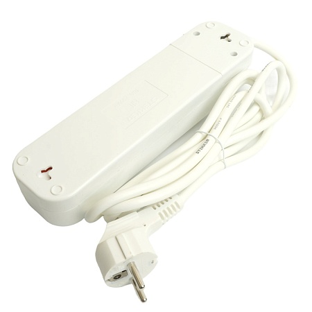 Удлинитель четырехместный с/з  с выключ. STEKKER HM07-41-07 3x1мм2, 7м, серия Home (У16А-003), белый - фото