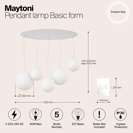 Подвесной светильник Maytoni Basic form MOD321PL-05W1 - фото