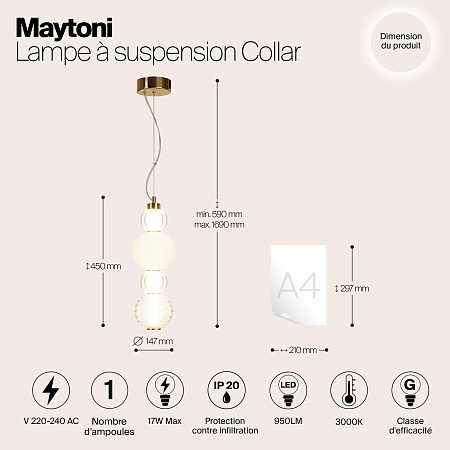 Подвесной светильник Maytoni Collar P069PL-L17G3K - фото