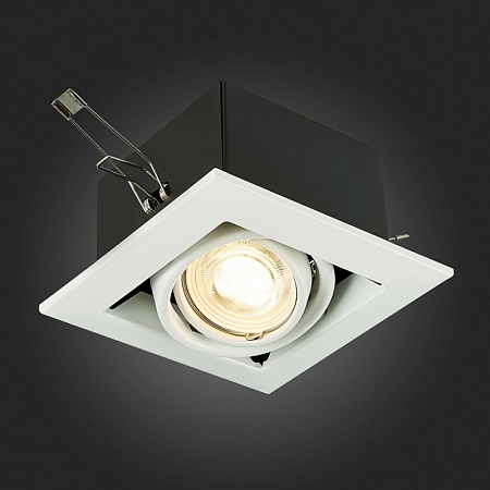 Св-к встр. Черный, Белый GU10 1*50W IP20 L126xW126xH70 220V Без ламп ST250.558.01 - фото