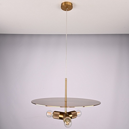 Люстра Rh Utilitaire Disk Triple Pendant Brass Imperiumloft 123646-22 - фото