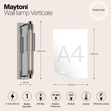 Настенный светильник (бра) Maytoni Verticale MOD308WL-L9CH3K - фото