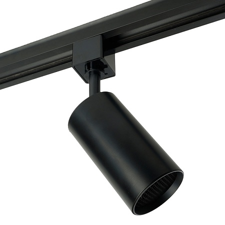 Светильник Feron AL198 трековый однофазный на шинопровод под лампу GU10, черный с антибликовой сеточкой - фото