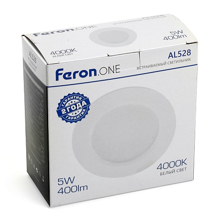 Светодиодный светильник Feron.ONE AL528 встраиваемый 5W 4000K белый - фото