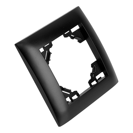 Рамка 1-местная, горизонтальная, STEKKER, PFR00-9011-03, серия Эрна Элегант, черный - фото