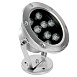 Светодиодный прожектор подводный Feron LL-824, 9W, AC/DC24V, низковольтный, 2700K, металлик, 140*80*160mm, IP68 - фото
