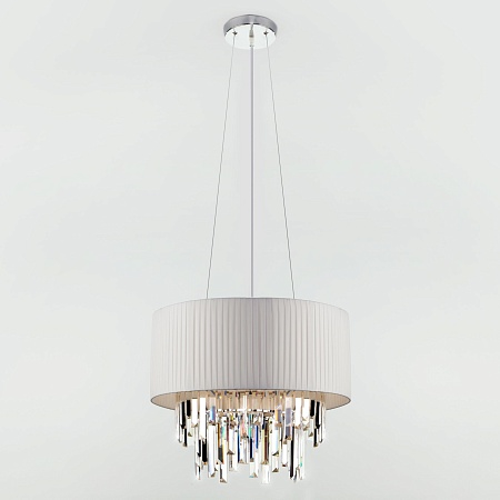 Подвесной светильник Eurosvet 10122/6 белый/прозрачный хрусталь Strotskis Smart (10106/6) - фото
