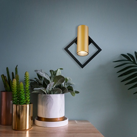 Настенный светильник Eurosvet 20091/1 LED черный/ золото - фото