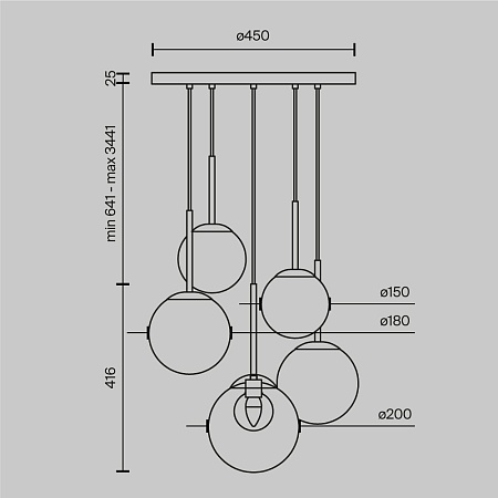 Подвесной светильник Maytoni Basic form MOD521PL-05G - фото