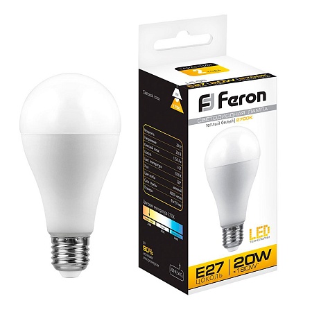 Лампа светодиодная Feron LB-98 Шар E27 20W 175-265V 2700K - фото
