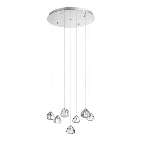 Светильник подвесной ST-Luce Хром/Прозрачный с пузырьками воздуха LED 7*3W 3000K SL6017.101.07 - фото