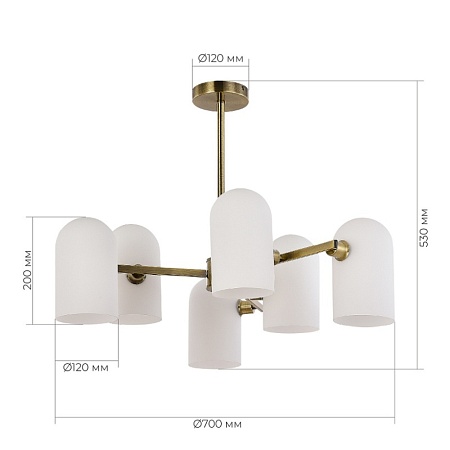 Светильник потолочный Бронза/Молочно-белый E14 6*40W SLE1047-302-06 - фото