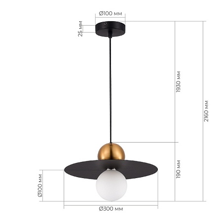 Светильник подвесной Черный/Черный, Бронзовый G9 1*5W 4000K SLE1257-433-01 - фото