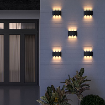 Пылевлагозащищенный светодиодный светильник Twinky Trio чёрный IP54 1551 Techno LED чёрный Elektrostandard - фото