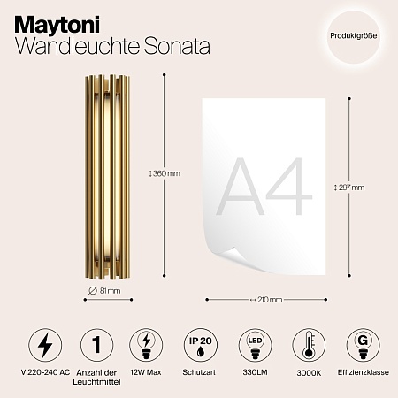 Настенный светильник (бра) Maytoni Sonata MOD410WL-L12BS3K - фото