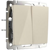 Выключатель двухклавишный с самовозвратом слоновая кость W1122403