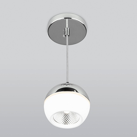 Подвесной светодиодный светильник DLS023 9W 4200K белый/хром Elektrostandard - фото