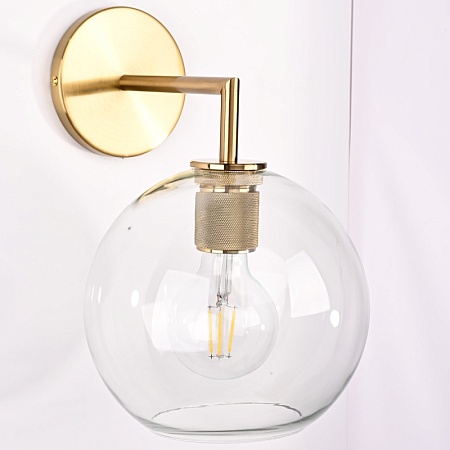 Бра Rh Utilitaire Globe Shade Single Sconce Brass Imperiumloft 123276-22 - фото
