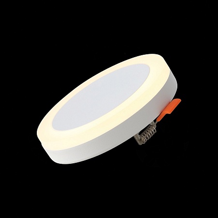 Светильник встраиваемый Белый LED 1*6W 3000K 468Lm Ra>80 120° IP20 D110xH20 170-240V ST104.502.06 - фото