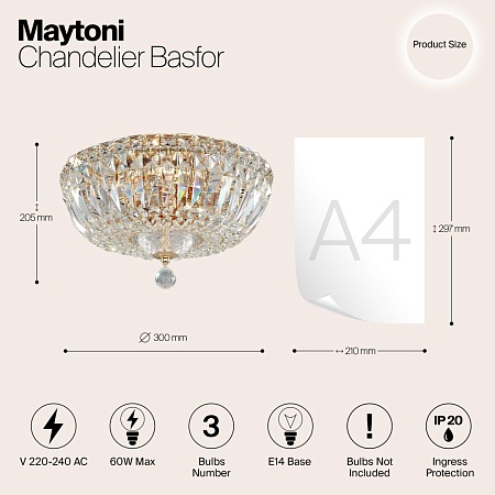 Люстра Maytoni Basfor DIA100-CL-03-G - фото