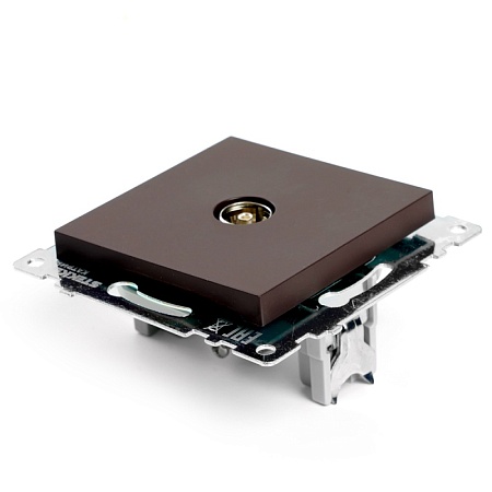 Розетка телевизионная 1-местная (механизм), STEKKER GLS00-7108-05, 75 Ом, 5-862МГц, серия Катрин, черный - фото