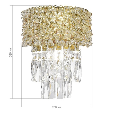 Светильник настенный ST-Luce Латунь/Прозрачный, Янтарный E14 2*60W SL1637.301.02 - фото