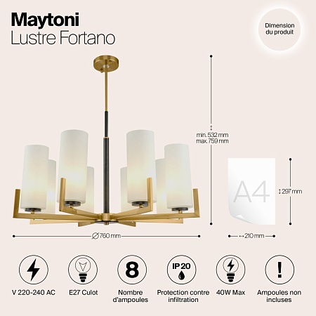 Люстра Maytoni Fortano MOD089PL-08BS - фото