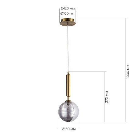 Подвес Матовое золото/Белый, Дымчатый G9 LED 1*5W SLE1096-203-01 - фото