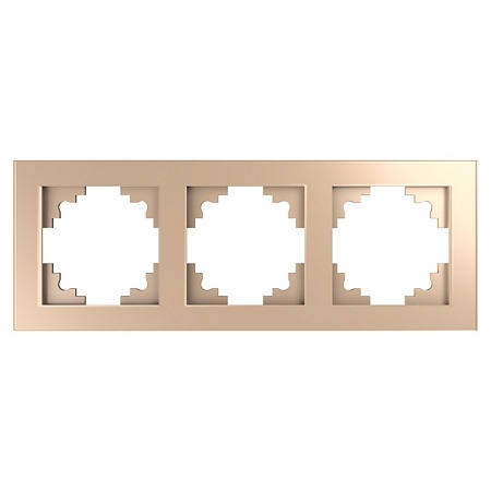 Рамка 3-местная горизонтальная STEKKER, PFR00-9003-03, серия Эрна, черный - фото