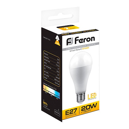 Лампа светодиодная Feron LB-98 Шар E27 20W 175-265V 2700K - фото